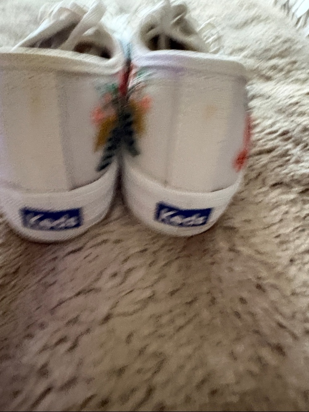Keds White Canvas Sneakers with Multicolor Floral Embroidery - Picture 3 of 5